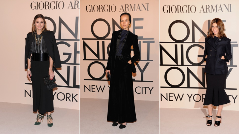Illustration for article titled Little Black Dresses and Sharp Black Trousers at the Armani Event